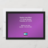 Bowling - Lila Einladungen zur Geburtstagspartei (Rückseite)