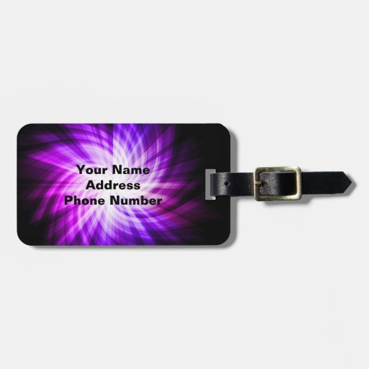 Bowling; Lila Gepäckanhänger (Vorderseite horizontal)