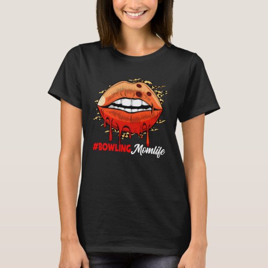 Bowling Lips Leopard Lips Sport Mother s Day T-Shirt (Vorderseite)