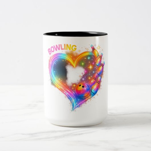 Bowling Love Glow Zweifarbige Tasse (Mittel)