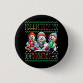 Bowling Lover Bowlers Rollin zu Weihnachten Button (Vorderseite)