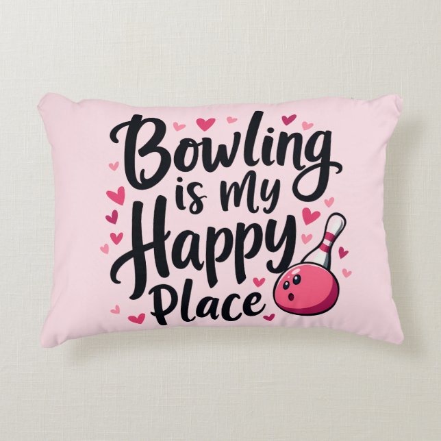 Bowling Lover Cute Retro Aesthetic Sports Design Dekokissen (Vorderseite)