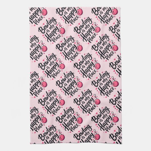 Bowling Lover Cute Retro Aesthetic Sports Design Geschirrtuch (Vertikal)