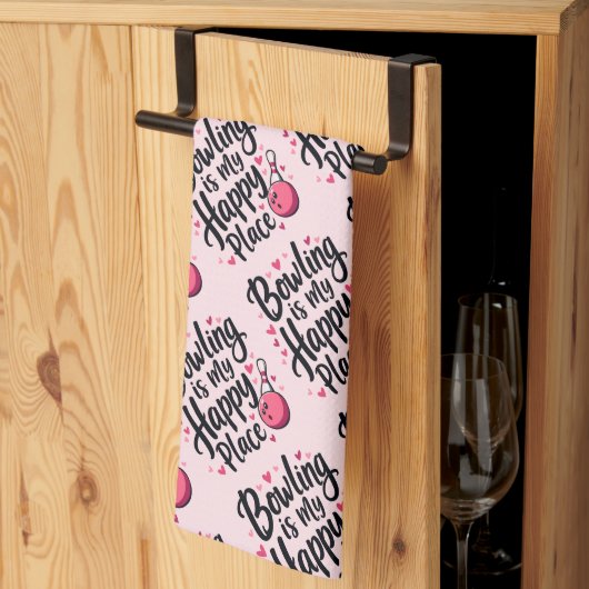 Bowling Lover Cute Retro Aesthetic Sports Design Geschirrtuch (Drittel gefaltet)