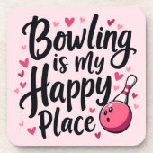 Bowling Lover Cute Retro Aesthetic Sports Design Getränkeuntersetzer (Vorderseite)
