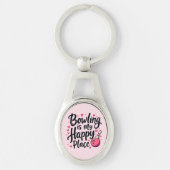 Bowling Lover Cute Retro Aesthetic Sports Design Schlüsselanhänger (Vorderseite)