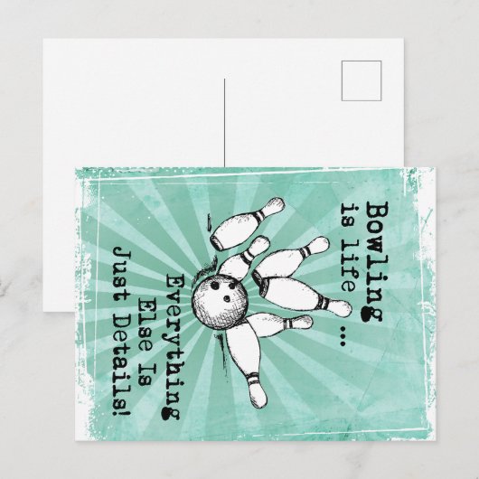 Bowling Lover Gift, Funny Bowling Player Gift Postkarte (Vorne/Hinten)