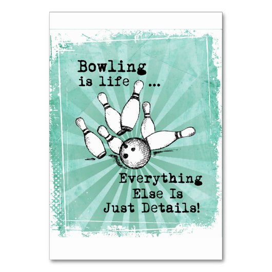 Bowling Lover Gift, Funny Bowling Player Gift Tischnummer (Vorderseite)