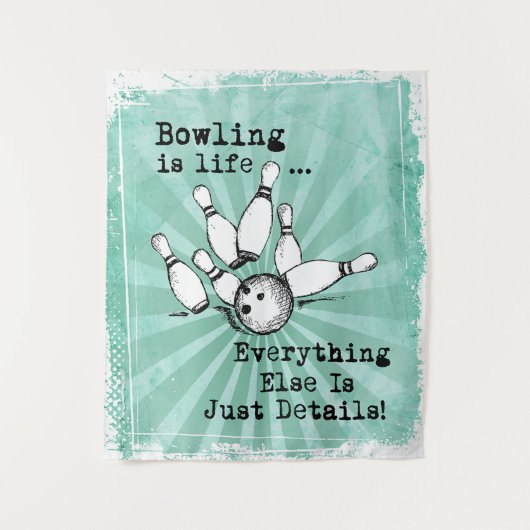 Bowling Lover Gift, Funny Bowling Player Gift Wandteppich (Vorderseite)