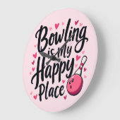 Bowling Lover Niedlich Retro ästhetisches Sportdes Große Wanduhr (Winkel)