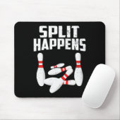 Bowling Lover Shirt Split kommt Männer Frauen Kind Mousepad (Mit Mouse)