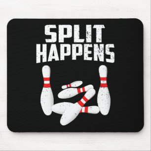 Bowling Lover Shirt Split kommt Männer Frauen Kind Mousepad