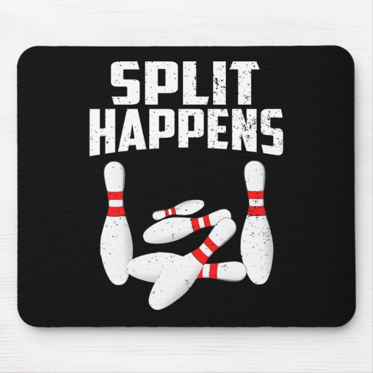 Bowling Lover Shirt Split kommt Männer Frauen Kind Mousepad (Vorne)