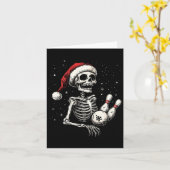 Bowling Lovers Funny Santa Skeleton Christmas Bowl Karte (Gelbe Blume)