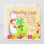 Bowling Luau Einladung (Vorderseite)