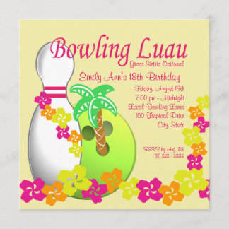 Bowling Luau Einladung