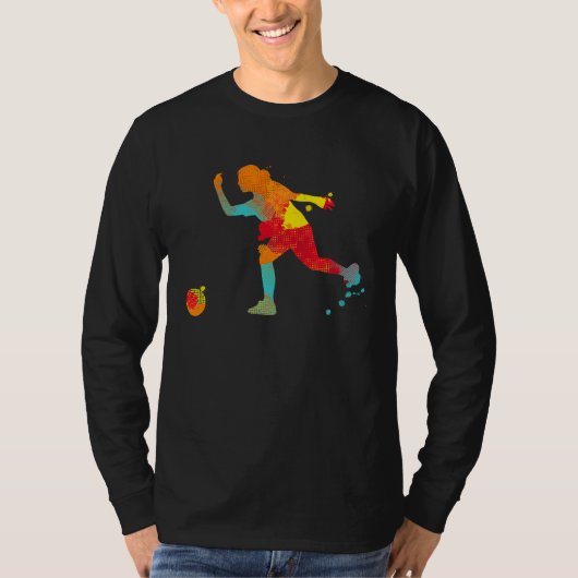 Bowling Mädchen Ball Pin Bowler Strike Bowling Tea T-Shirt (Vorderseite)