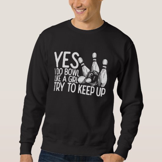 Bowling Mädchen Prinzessin Pin Bowler Strike Team Sweatshirt (Vorderseite)