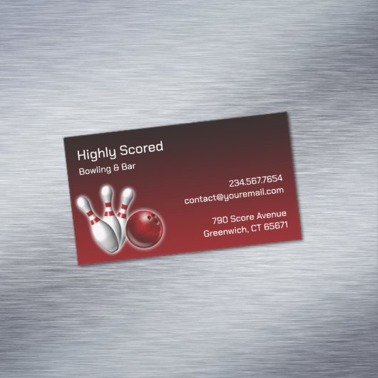 Bowling Magnetische Visitenkarte (Beispiel)