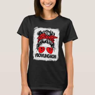 Bowling-Mama der Frauen Unordentlicher Dutt Geblei T-Shirt