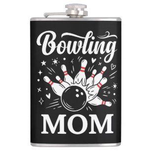 Bowling-Mama-Herz-Pins Lustige Liga Muttertag Flachmann