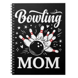 Bowling-Mama-Herz-Pins Lustige Liga Muttertag Notizblock