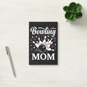Bowling-Mama-Herz-Pins Lustige Liga Muttertag Post-it Klebezettel