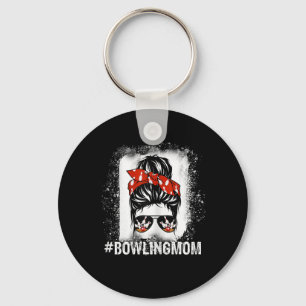 Bowling Mama Messy Bun gebleicht Muttertagsgeschen Schlüsselanhänger