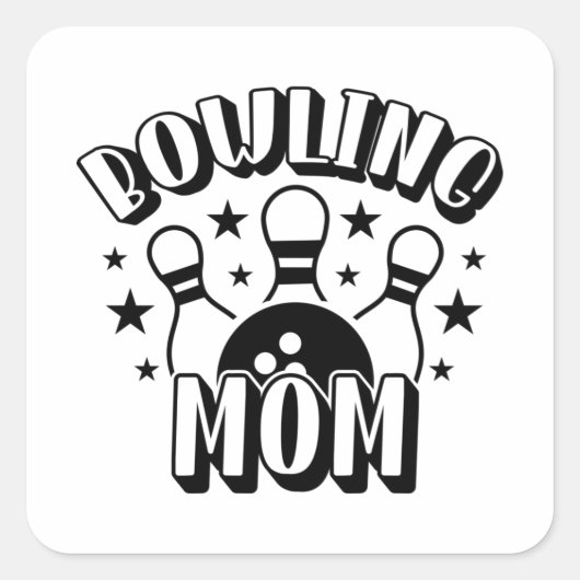 Bowling Mama Shirt drucken Quadratischer Aufkleber (Vorderseite)