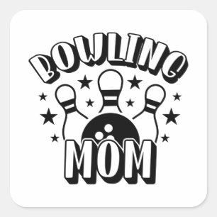Bowling Mama Shirt drucken Quadratischer Aufkleber