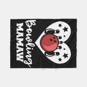 Bowling Mamaw Heart Funny Bowler Mamaw Fleecedecke (Vorderseite (Horizontal))