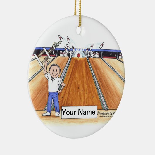Bowling - Männer Keramik Ornament (Rechts)
