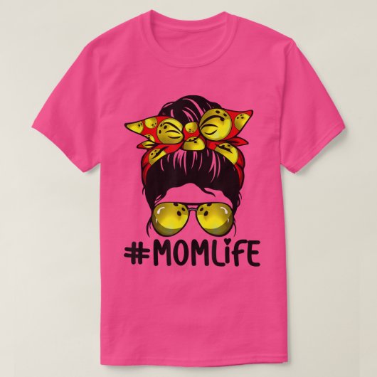 Bowling Messy Bun Proud Mama Baseball Scarf Sunsha T-Shirt (Design vorne)