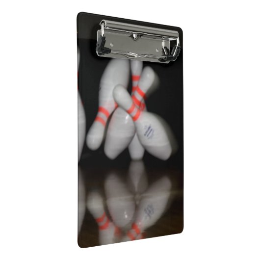Bowling Mini Clipboard Mini Klemmbrett (Schrägansicht)