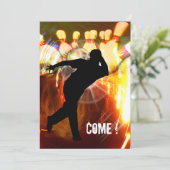 Bowling mit Explosionsgefahr Einladung (Stehend Vorderseite)