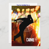 Bowling mit Explosionsgefahr Einladung (Vorne/Hinten)