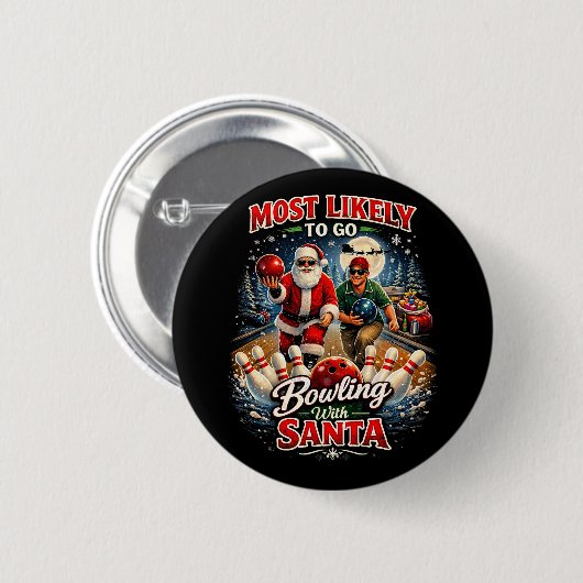 Bowling mit Santa Button (Vorne & Hinten)