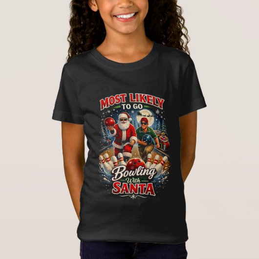 Bowling mit Santa T-Shirt (Vorderseite)