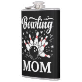 Bowling Mom Heart Pins Funny League Mothers Day Flachmann (Links)