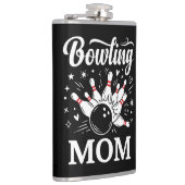 Bowling Mom Heart Pins Funny League Mothers Day Flachmann (Rechts)