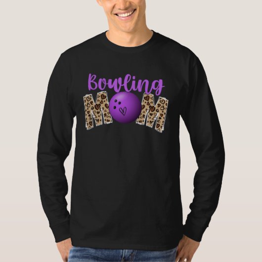 Bowling Mom Leopard Print Cute Mother s Day Sport T-Shirt (Vorderseite)