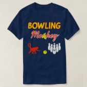 Bowling Monkey White Yellow Funny T-Shirt (Design vorne)