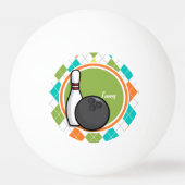 Bowling; Muster für farbenfrohe Raute Tischtennisball (Rückseite)
