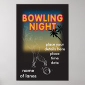 Bowling-Nachtplakat Poster (Vorne)