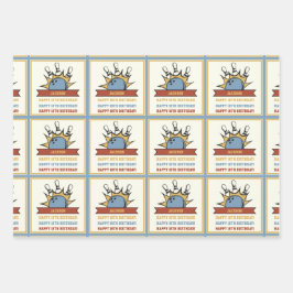 Bowling Name Age Sentiment Birthday Geschenkpapier Set