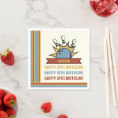 Bowling Name Age Sentiment Birthday Serviette (Beispiel)