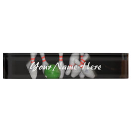 Bowling Name Desk Plate Namensplakette