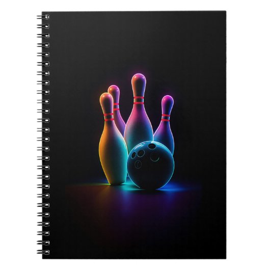 Bowling Neon Notizblock (Vorderseite)