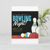 Bowling Night! Einladung (Stehend Vorderseite)