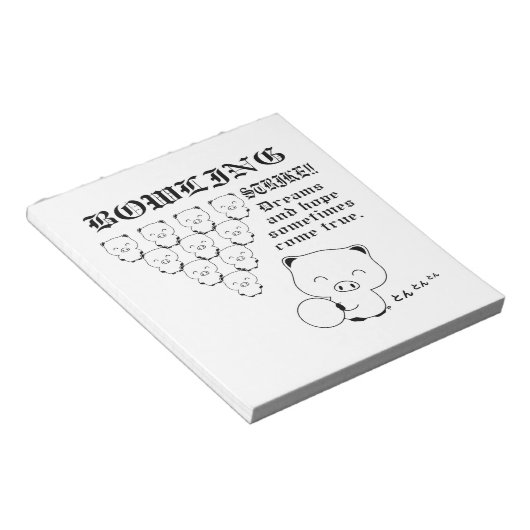 Bowling Notizblock (angewinkelt)